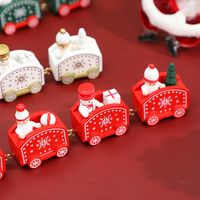 Christmas Glam Cute Train Wood Party Decorative Props main image 3