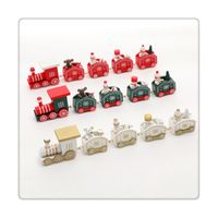 Christmas Glam Cute Train Wood Party Decorative Props main image 2