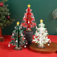 Noël Style De Bande Dessinée Sapin De Noël Bois Vacances Fête Accessoires Décoratifs main image 6