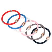 Lady Simple Style Solid Color Silica Gel Titanium Steel Wristband main image 4