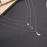 Simple Style Solid Color Star Moon Alloy Women's Three Layer Necklace main image 3