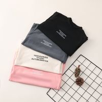 Casual Simple Style Letter Cotton Blend T-shirts & Blouses main image 2