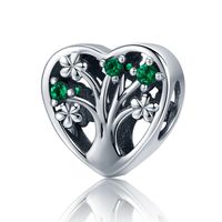 Casual Shiny Heart Shape Flower Sterling Silver Inlay Zircon Jewelry Accessories sku image 1