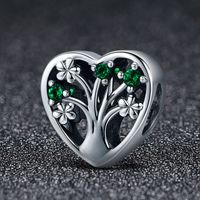 Casual Shiny Heart Shape Flower Sterling Silver Inlay Zircon Jewelry Accessories main image 7