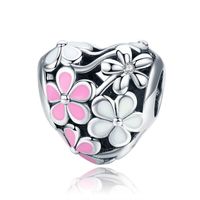 Casual Shiny Heart Shape Flower Sterling Silver Inlay Zircon Jewelry Accessories sku image 4