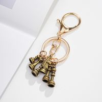 Vintage Style Solid Color Chess Metal Plating Unisex Keychain main image 10