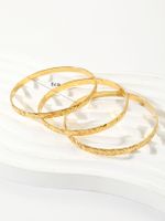 Simple Style Argyle Copper Gold Plated Silver Plated Bangle In Bulk sku image 1