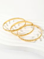 Simple Style Argyle Copper Gold Plated Silver Plated Bangle In Bulk main image 3