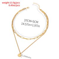 Casual Simple Style Round Alloy Wholesale Double Layer Necklaces main image 3
