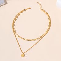 Casual Simple Style Round Alloy Wholesale Double Layer Necklaces main image 6