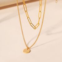 Casual Simple Style Round Alloy Wholesale Double Layer Necklaces main image 4