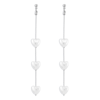1 Pair Elegant Modern Style Simple Style Heart Shape Imitation Pearl Alloy Drop Earrings sku image 1
