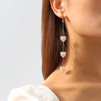 1 Pair Elegant Modern Style Simple Style Heart Shape Imitation Pearl Alloy Drop Earrings main image 6
