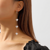 1 Pair Elegant Modern Style Simple Style Heart Shape Imitation Pearl Alloy Drop Earrings main image 5
