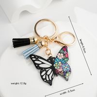 Elegant Retro Lady Butterfly Metal Women's Bag Pendant Keychain sku image 1