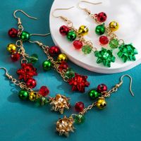 1 Pair Christmas Colorful Flower Plating Artificial Crystal Alloy Ear Hook main image 1