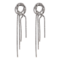1 Pair Modern Style Simple Style Shiny Tassel Inlay Alloy Rhinestones Drop Earrings main image 2