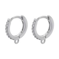 1 Pair Casual Simple Style Classic Style Round Plating Inlay Copper Zircon 18k Gold Plated Hoop Earrings main image 3