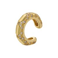 1 Pair Casual Classic Style C Shape Plating Inlay Copper Zircon 18k Gold Plated Ear Cuffs main image 6