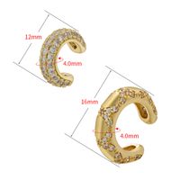 1 Pair Casual Classic Style C Shape Plating Inlay Copper Zircon 18k Gold Plated Ear Cuffs main image 7