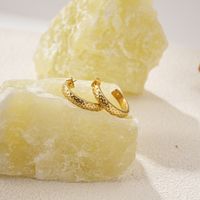 1 Pair Casual Vacation Classic Style C Shape Plating 304 Stainless Steel 14K Gold Plated Earrings sku image 4