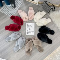 Women's Casual Solid Color Open Toe Cotton Slippers main image 6