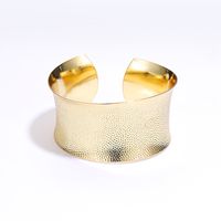 Casual Simple Style Solid Color Copper Indentation Plating 18k Gold Plated Bangle main image 4