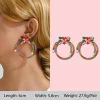 1 Pair Exaggerated Luxurious Shiny Round Heart Shape Wings Plating Inlay Copper Alloy Zinc Alloy Rhinestones Glass Ear Studs sku image 7