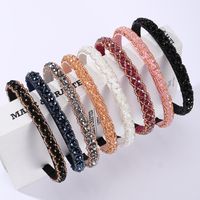 Women's Simple Style Shiny Solid Color Plastic Inlay Rhinestones Hair Band main image 1