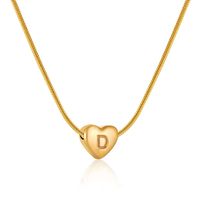 Elegant Letter Heart Shape Stainless Steel Titanium Steel Necklace sku image 2