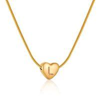 Elegant Letter Heart Shape Stainless Steel Titanium Steel Necklace sku image 10