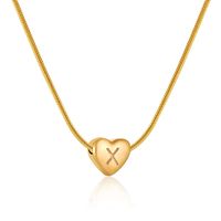 Elegant Letter Heart Shape Stainless Steel Titanium Steel Necklace sku image 18
