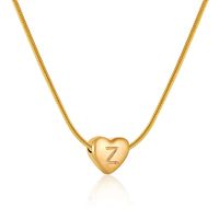 Elegant Letter Heart Shape Stainless Steel Titanium Steel Necklace sku image 26