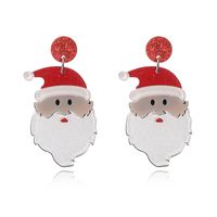 Wholesale Jewelry Vintage Style Christmas Tree Santa Claus Elk Arylic Sequins Drop Earrings sku image 5