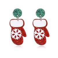 Wholesale Jewelry Vintage Style Christmas Tree Santa Claus Elk Arylic Sequins Drop Earrings sku image 1