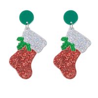 Wholesale Jewelry Vintage Style Christmas Tree Santa Claus Elk Arylic Sequins Drop Earrings sku image 4
