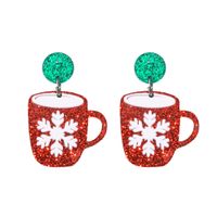 Wholesale Jewelry Vintage Style Christmas Tree Santa Claus Elk Arylic Sequins Drop Earrings sku image 3