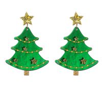 Wholesale Jewelry Vintage Style Christmas Tree Arylic No Inlaid Drop Earrings main image 4