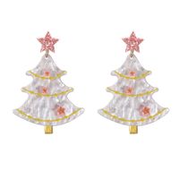 Wholesale Jewelry Vintage Style Christmas Tree Arylic No Inlaid Drop Earrings main image 5