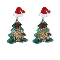 Wholesale Jewelry Vintage Style Christmas Tree Arylic No Inlaid Drop Earrings sku image 6