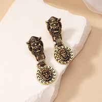 1 Pair Classical Retro Lion Plating Alloy Gold Plated Drop Earrings main image 1