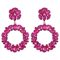 1 Paire Glamour Luxueux Style Simple Cercle Alliage Strass Boucles D'oreilles main image 2