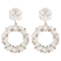 1 Paire Glamour Luxueux Style Simple Cercle Alliage Strass Boucles D'oreilles sku image 1