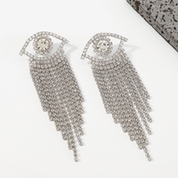 1 Paire Glamour Style Simple Brillant Œil Incruster Alliage Strass Boucles D'oreilles main image 3