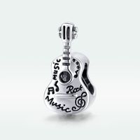 Simple Style Guitar Round Sterling Silver Inlay Zircon Jewelry Accessories main image 3