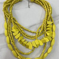 Retro Ethnic Style Colorful Solid Color Wood Beaded Women's Long Necklace sku image 5