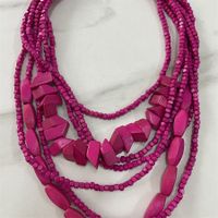 Retro Ethnic Style Colorful Solid Color Wood Beaded Women's Long Necklace sku image 4