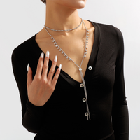 Sexy Modern Style Simple Style Tassel Rhinestone Women's Long Necklace main image 5