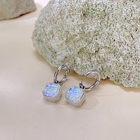 Simple Style Square 304 Stainless Steel Glass Drop Earrings main image 1