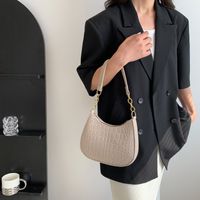 Women's Small All Seasons Suede Solid Color Basic Shell Zipper Shoulder Bag Underarm Bag main image 5